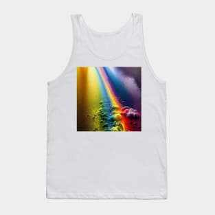 Liquid Colors Flowing Infinitely - Heavy Texture Swirling Thick Wet Paint - Abstract Inspirational Rainbow Drips Tank Top